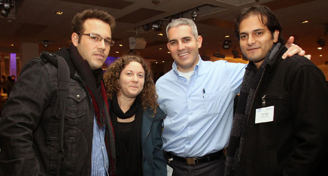 מימין: אנשי בלאט לפידות. נועם דגני, יועץ בתחום Salesforce.com, ינאי מילשטיין מקבוצת אמן, כרמית דרור , מנהלת פרויקטים בתחום Salesforce.com, אבי אביסרור יועץ בתחום Salesforce.com