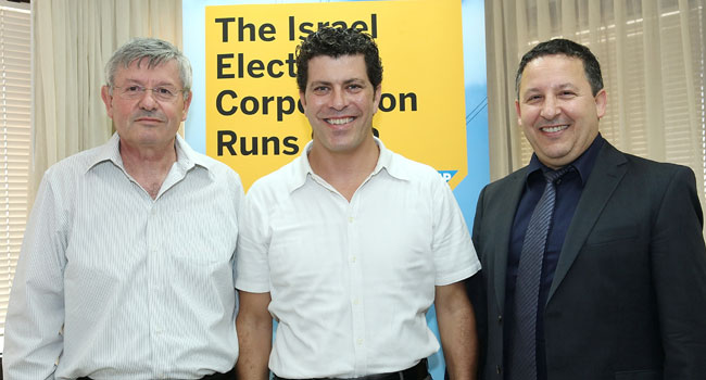 מימין: פרנק כהן, נשיא EMEA בסאפ; יריב העליון - מנהל לקוחות, סאפ ישראל; יוסי שנק, מנמ"ר חברת החשמל