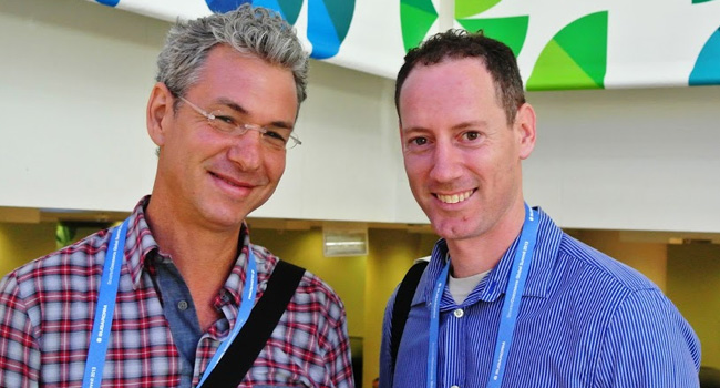 ספק ושותפו העסקי. ליאור לביד (מימין), מנהל לקוחות במגזר פיננסים ביבמ ישראל; ודרור יעקובסון, מייסד ומנכ"ל משותף עם נאור מן ב-Real Commerce