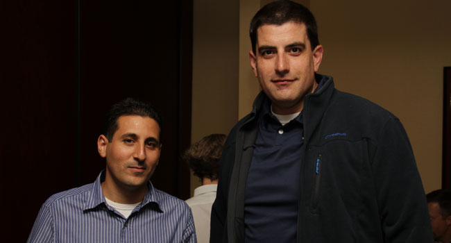 מימין: רותם אגמון, יועץ טכני ב-HP; ואופיר זמיר, מנהל טכני אזורי ב-VMware