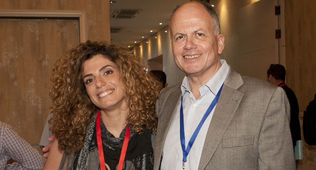 נתן גביש, סגן נשיא לפיתוח עסקי ב-Salseforce.com, לצד מירב בן שלום מלייבפרסון