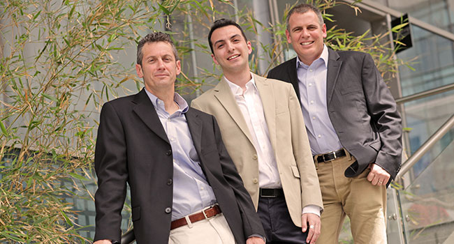 מייסדי CrowdX. מימין: גיל פרידלנדר, אורי גושן ועמית לובובסקי