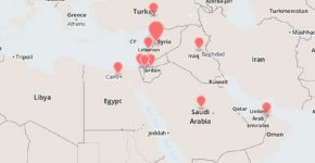 מפת המדינות שנפגעו מהקוד הזדוני הסורי