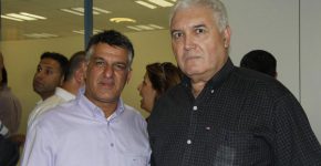 מימין: שלמה רוקח, בנק הפועלים, וטירן לוי, מנכ"ל טלדור תקשורת גלאסהאוס