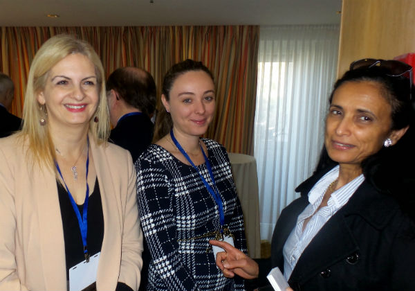 מימין: ד"ר אריאלה חזי אשכנזי,סמנכ"לית לשכת המסחר ישראל-אמריקה; ליאת רם, מנהלת קשרי חוץ במחלקה בינלאומית של איגוד לשכות המסחר; ורונית בן-בסט רום, מנכ"ל לשכת המסחר ישראל-אמריקה