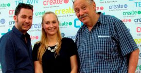 מימין: היזם ד"ר יוסי ורדי; מוניקה רוזלסקה, מנהלת תוכנית Create; ואורן כוכבי, סמנכ"ל שיווק וחדשנות בקרן טרה