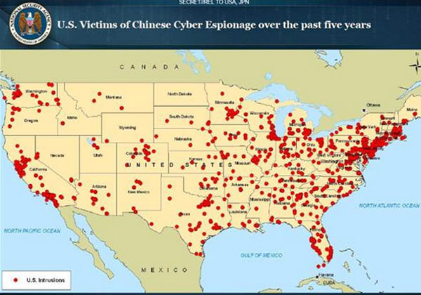 מפת ה-NSA כפי שמוצגת באתר NBC