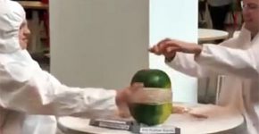 האבטיח ש-"פיצץ" את הרשת. צילום: מתוך הסרטון