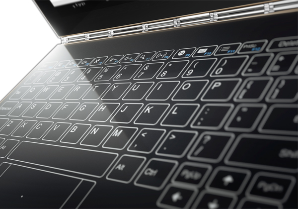 מקלדת על מסך מלא. ה-Yoga Book. צילום: יח"צ