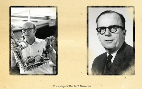 מימין לשמאל: ג'יי.סי.אר ליקלידר ופרופ' מרווין מינסקי 