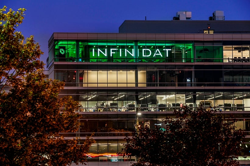 מבט מבחוץ על המטה החדש של Infinidat בוולת'ם, מסצ'וסטס