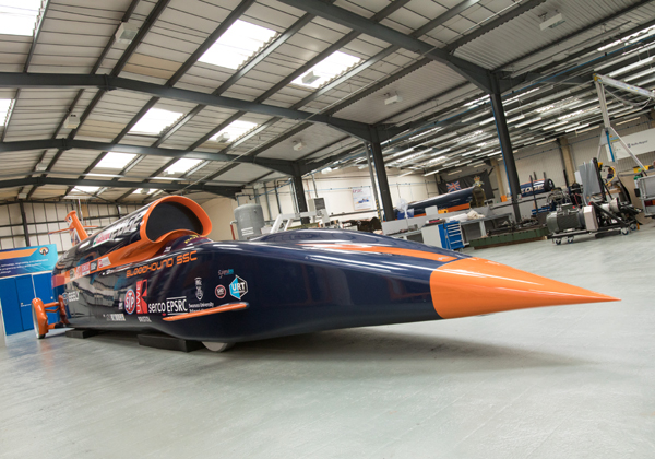 מכונית על קולית. ה-SSC בפרויקט Bloodhound. צילום: יח"צ