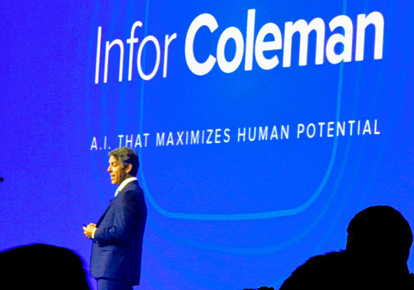 הכרזת פלטפורמת הבינה המלאכותית קולמן מבית Infor בכנס בניו-יורק. צילום: פלי הנמר