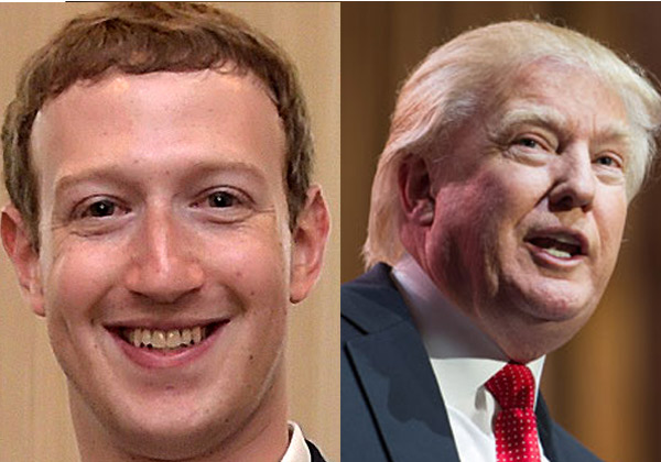 התקרבו מאוד. דונלד טראמפ ומארק צוקרברג. צילומים: BigStock וממשלת מקסיקו, מתוך ויקיפדיה