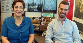 באו לבקר במאורת הנמר: מזי גלאור, סמנכ"לית שיווק ותקשורת ביבמ ישראל, ואייל גולדמן, דובר החברה. צילום: פלי הנמר