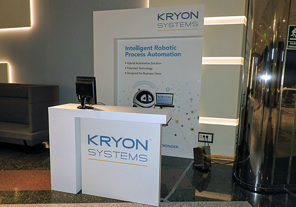 ביתנה של Kryon הישראלית, שהציגה בכנס את פתרון הרובוט (תוכנה) לניהול תהליכים אוטומטי ואינטליגנטי. צילום: פלי הנמר