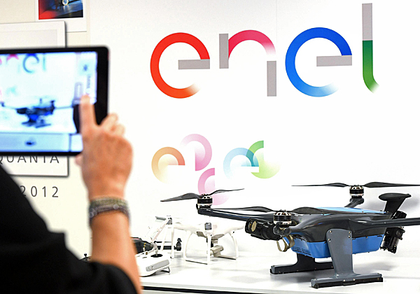 הרחפן של פרספטו בתחנת הכוח של Enel. צילום: יח"צ