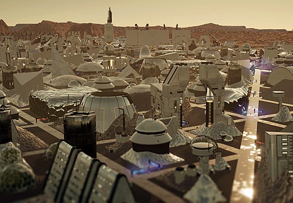 כך תיראה עיר על המאדים - לפחות לפי הפרויקט של HP. מקור: יח"צ