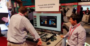 תצוגת מערכת ה-NVMe hyperconverged בתערוכה בכנס NEXT 2018. צילום: פלי הנמר