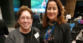 מימין: עו"ד מיטל סבינסקי ממשרד עורכי הדין הולנד & נייט; ואיימי מילמן, נשיאת תאגיד Springboard. צילום: יח"צ