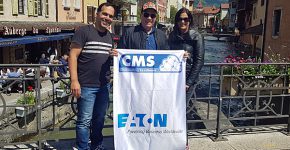 מימין: רות אביאל, מנהלת מכירות ערוצי הפצה לשוק ה-IT באיטון ישראל ומנהלת פעילות השותפים העסקיים של החברה בארץ; פלי הנמר, יזם ומנהיג אנשים ומחשבים; ואשר בוכניק, מנהל פתרונות ה-IT של איטון ב-CMS