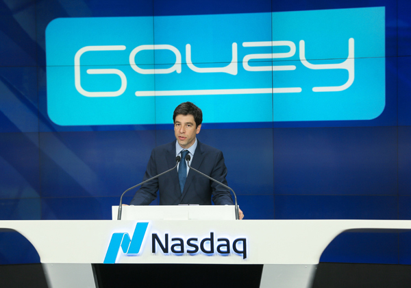 אייל פסו, מנכ"ל טמייסד גאוזי, בהכרזה בנאסד"ק. צילום: ליבי גרין