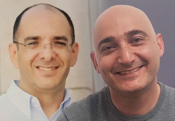 מימין: ליאור ג'ורג'י, מנהל אגף תשתיות טכנולוגיות בבנק ישראל, וכפיר אדרי, מנהל יחידת שירותי מחשוב באגף התשתיות בבנק. צילומים: יח"צ