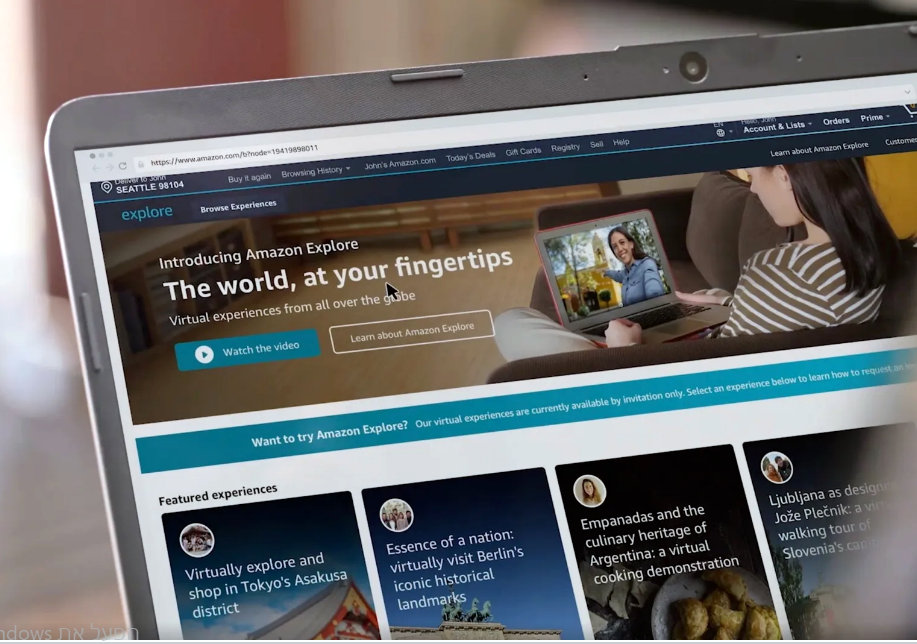 סיורים וירטואליים בהזרמה חיה. Amazon Explore. צילום: אמזון