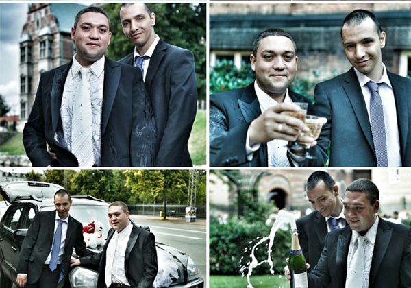 אלכס דריישנר ומאיר אברהם ביום החתונה שלהם