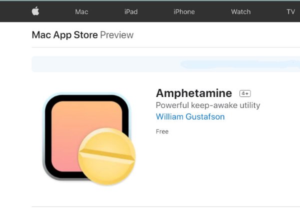 אפליקציית Amphetamine ב-Mac App Store. צילום מסך
