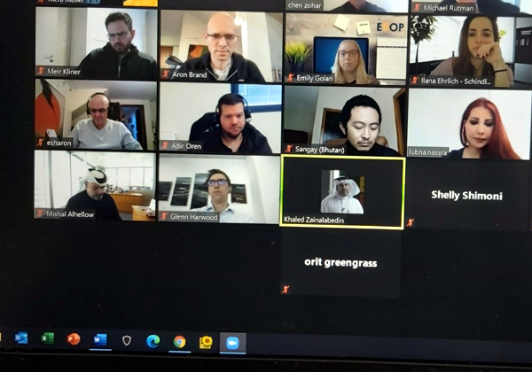 חלק ממשתתפי המפגש הבוקר (ה'). צילום מסך: יניב הלפרין