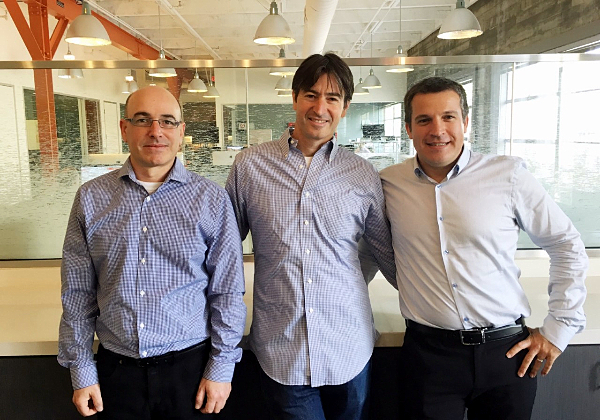 מייסדי נקסט אינשורנס ניסים טפירו, סמנכ"ל מחקר ופיתוח, גיא גולדשטיין, המכהן כמנכ"ל, ואלון חורי, סמנכ"ל הטכנולוגיות. צילום: יח"צ