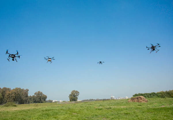 ניסוי הרחפנים של מיזם נעמה בחדרה. צילום: צביקה גולדשטיין