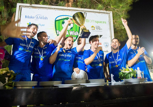 חברי נבחרת צ'ק פוינט, שזכו בטורניר Tech A Wish הקודם. צילום: גדי סיארה