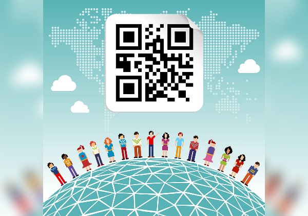 קוד QR בשמיים. דרך שיווקית מקורית. איור אילוסטרציה: BigStock