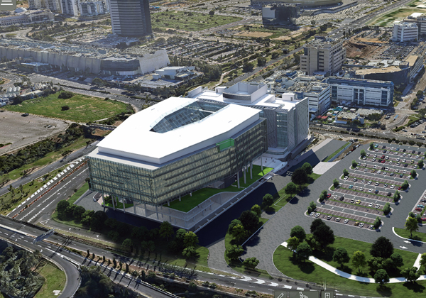 המרכז החדש של אינטל בחיפה מלמעלה. הדמייה: אינטל