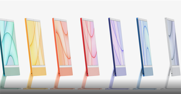 iMac בעיצוב חדש וצבעוני. צילום מסך