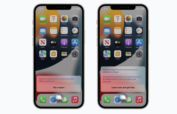 Siri תסייע לדווח על CSAM ותתריע על חיפושי תוכן לא ראוי. מקור: אפל