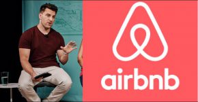 עובר לגור רק ב-Airbnb. מנכ"ל Airbnb, בריאן צ'סקי. עיבוד ממוחשב.