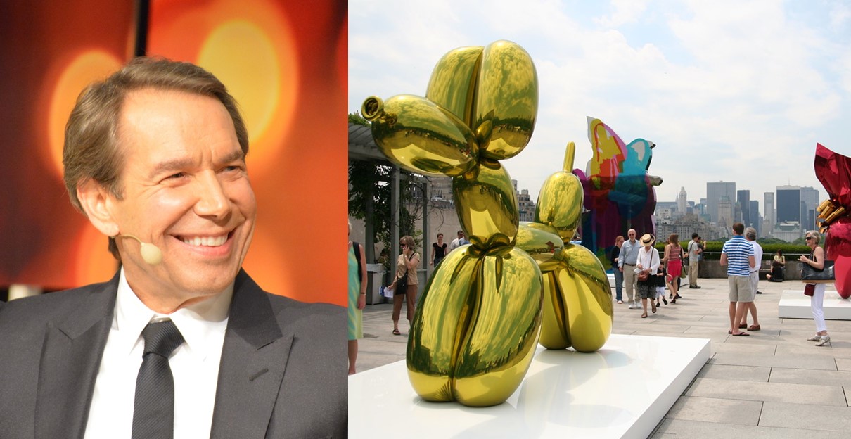 יטיס פסלים לירח וימכור עותקים כ-NFT. ג'ף קונס ופסליו שהוצגו על גג מוזיאון ה-מט.