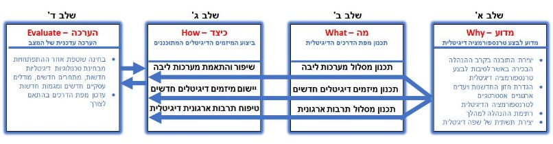 בתרשים: שלושת נתיבי הטרנספורמציה הדיגיטלית.