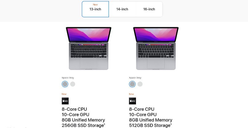 כבר מוצע בהזמנה מוקדמת. ה-MacBook Pro של אפל עם המעבדים החדשים. לכידת מסך מאתר אפל