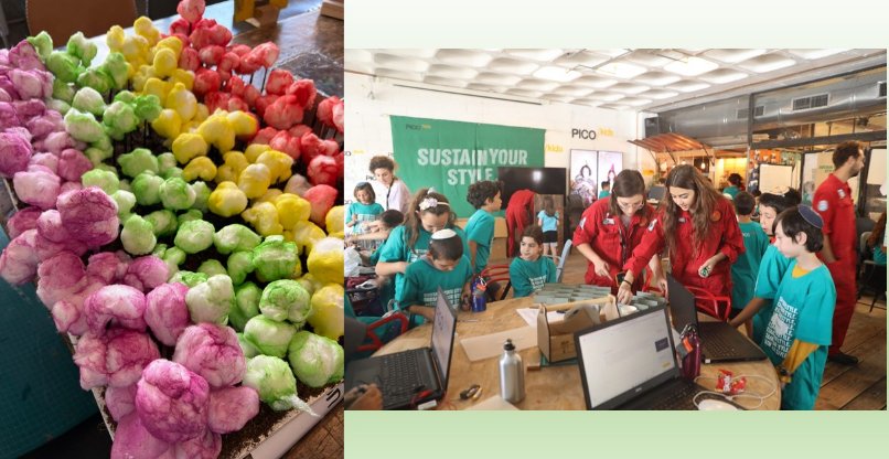 מימין: קבוצות מאתרות פתרונות אופנה ירוקים. משמאל: דגם הכותנה הצבעונית.