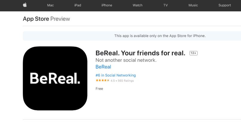 האם המסר "תהיו אמיתיים" כובש את הציבור? אפליקציית BeReal במקום הראשון בחנות אפל.