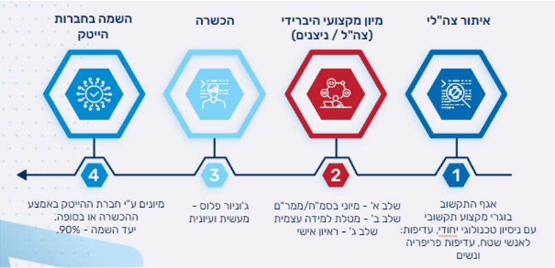 מודל הפעילות של תוכנית Nitzanim To Tech.