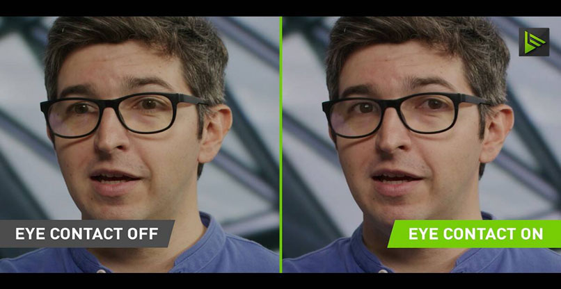 אפשרות ה-Eye Contact בערכת הכלים החדשה Nvidia Broadcast.