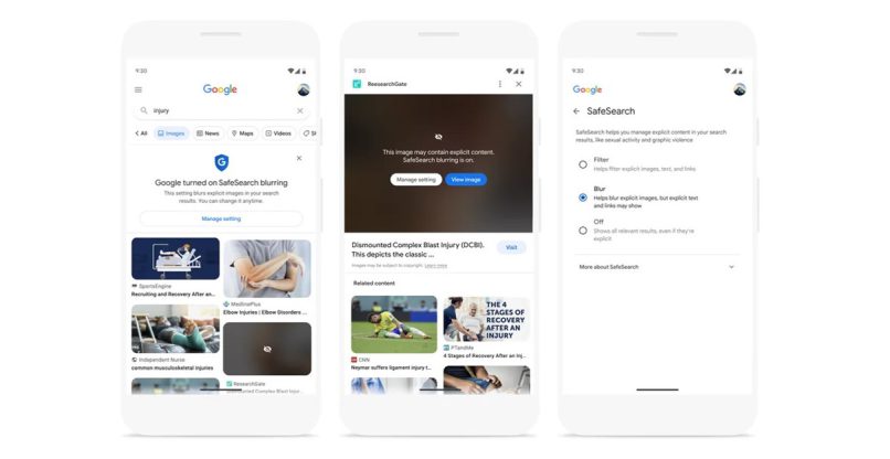 הציגה חיפוש בטוח יותר. גוגל.