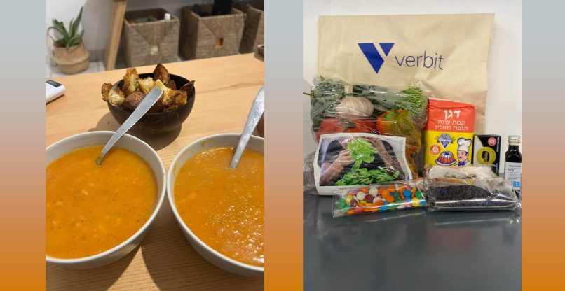 המצרכים ותוצאי סדנת הבישול הווירטואלית של ורביט.