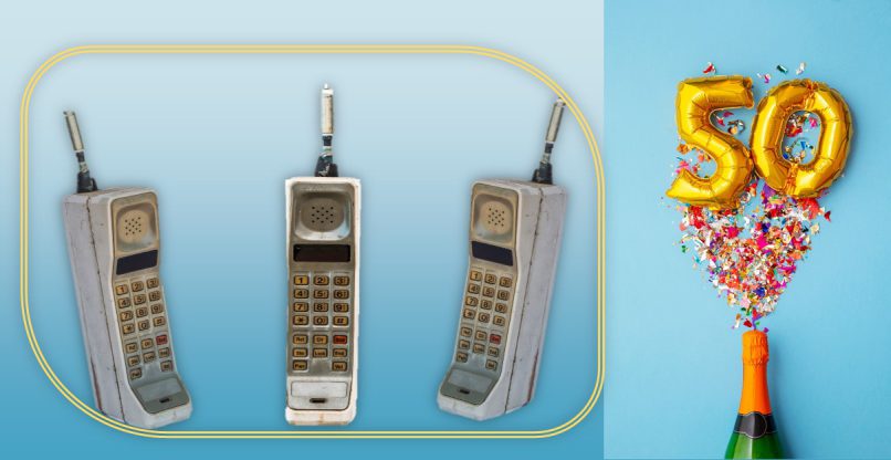 חוגג חמישים. הטלפון הנייד הראשון מבית מוטורולה.