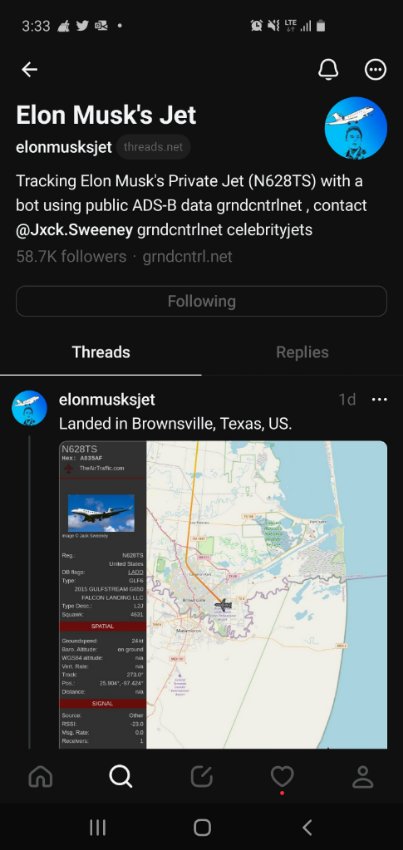 פעיל שוב מ-ת'רדס. חשבון המעקב אחרי אילון מאסק.